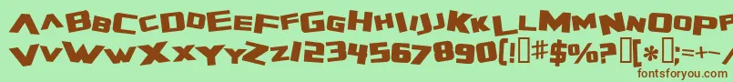 ZeroGravityExtendedBold Font – Brown Fonts on Green Background