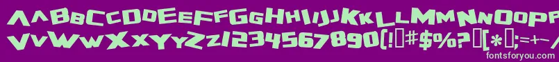 ZeroGravityExtendedBold Font – Green Fonts on Purple Background