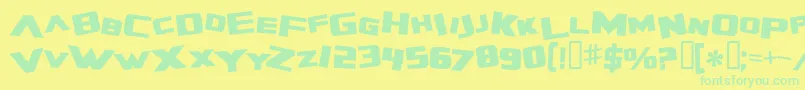 ZeroGravityExtendedBold Font – Green Fonts on Yellow Background