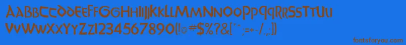 UncialsRegular Font – Brown Fonts on Blue Background