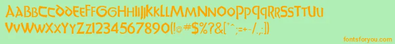 UncialsRegular Font – Orange Fonts on Green Background