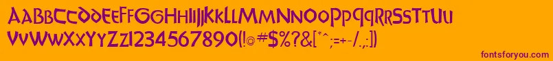 UncialsRegular Font – Purple Fonts on Orange Background