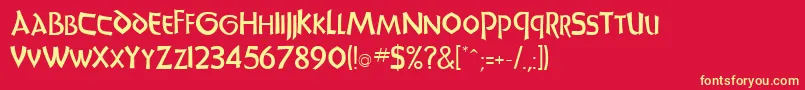 UncialsRegular Font – Yellow Fonts on Red Background