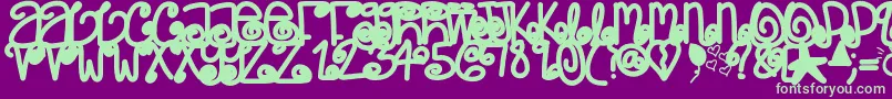 Poeticjustice Font – Green Fonts on Purple Background