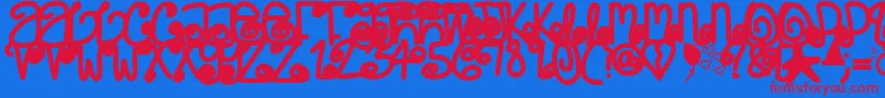 Poeticjustice Font – Red Fonts on Blue Background