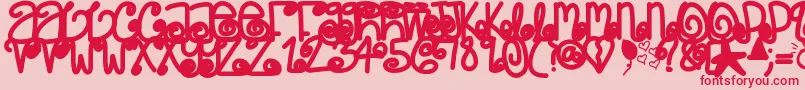 Poeticjustice Font – Red Fonts on Pink Background