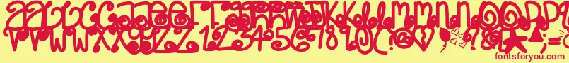 Poeticjustice Font – Red Fonts on Yellow Background