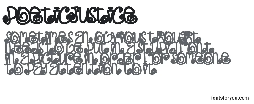 Poeticjustice -fontin tarkastelu