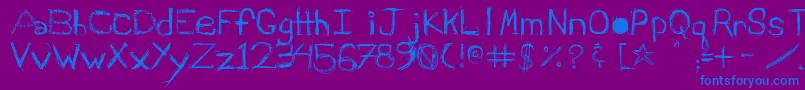 Schiqrg-Schriftart – Blaue Schriften auf violettem Hintergrund