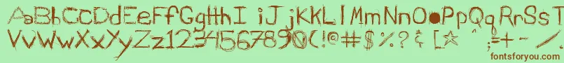 Schiqrg Font – Brown Fonts on Green Background