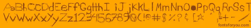 Schiqrg Font – Brown Fonts on Orange Background