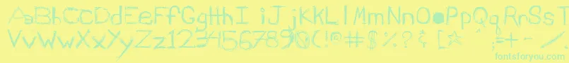 Schiqrg Font – Green Fonts on Yellow Background