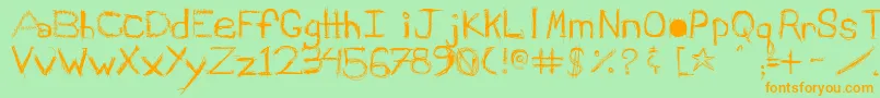 Schiqrg Font – Orange Fonts on Green Background