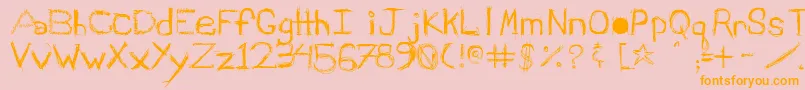 Schiqrg-Schriftart – Orangefarbene Schriften auf rosa Hintergrund