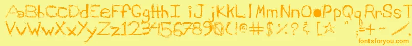 Schiqrg Font – Orange Fonts on Yellow Background