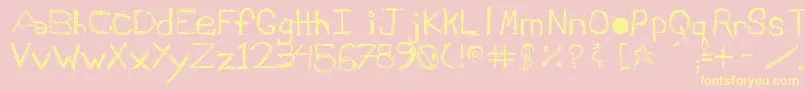 Schiqrg Font – Yellow Fonts on Pink Background