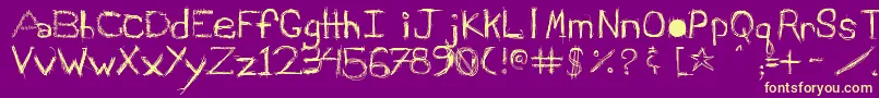 Schiqrg Font – Yellow Fonts on Purple Background