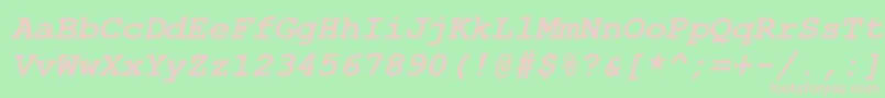 CourierNewCeBoldItalic Font – Pink Fonts on Green Background