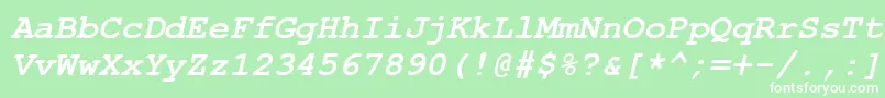 フォントCourierNewCeBoldItalic – 緑の背景に白い文字