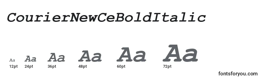 Размеры шрифта CourierNewCeBoldItalic