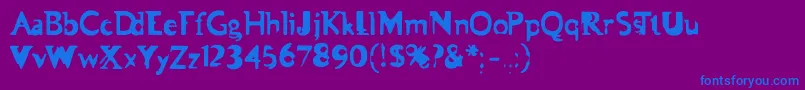 Asman Font – Blue Fonts on Purple Background