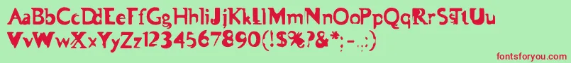 Asman Font – Red Fonts on Green Background