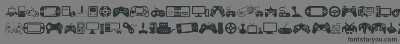 VideoGames-Schriftart – Schwarze Schriften auf grauem Hintergrund