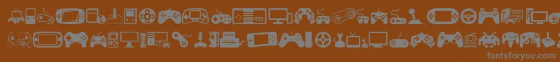 VideoGames-fontti – harmaat kirjasimet ruskealla taustalla