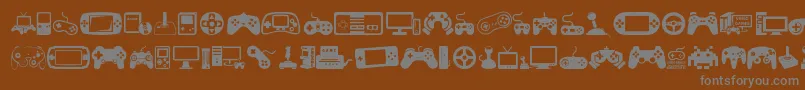 VideoGames-Schriftart – Graue Schriften auf braunem Hintergrund