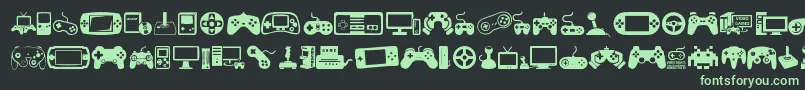 VideoGames-fontti – vihreät fontit mustalla taustalla