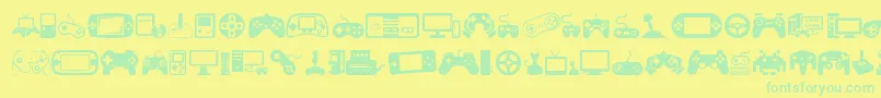 Czcionka VideoGames – zielone czcionki na żółtym tle