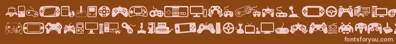 More about VideoGames Font VideoGames Font – Pink Fonts on Brown Background