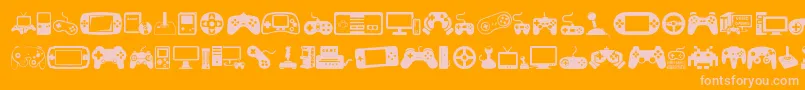 VideoGames Font – Pink Fonts on Orange Background