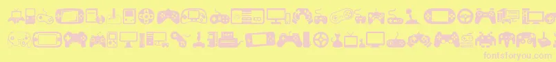 VideoGames Font – Pink Fonts on Yellow Background