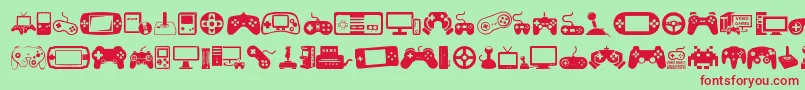 VideoGames Font – Red Fonts on Green Background