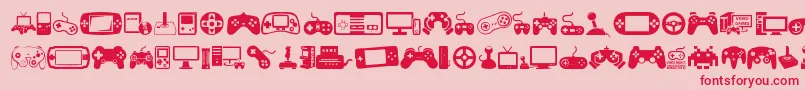 フォントVideoGames – ピンクの背景に赤い文字