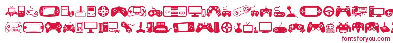 fuente VideoGames – Fuentes Rojas Sobre Fondo Blanco