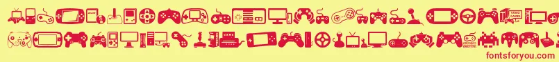 VideoGames Font – Red Fonts on Yellow Background
