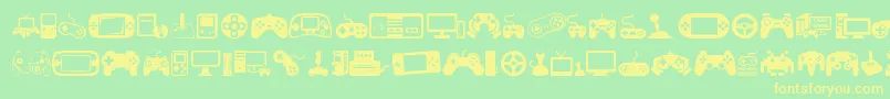 fuente VideoGames – Fuentes Amarillas Sobre Fondo Verde
