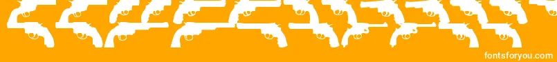 Fonte OnlyRevolverTfb – fontes brancas em um fundo laranja