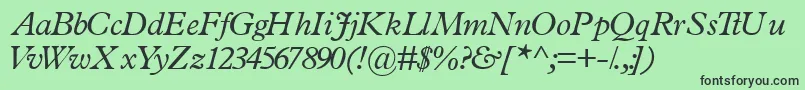 TerminussskItalic Font – Black Fonts on Green Background