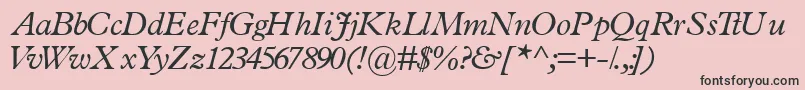TerminussskItalic-Schriftart – Schwarze Schriften auf rosa Hintergrund