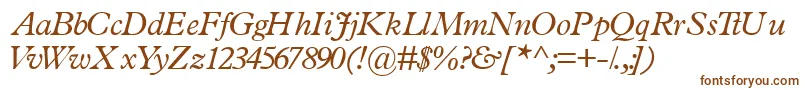 TerminussskItalic Font – Brown Fonts on White Background