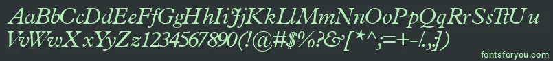TerminussskItalic Font – Green Fonts on Black Background