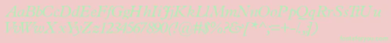 TerminussskItalic Font – Green Fonts on Pink Background