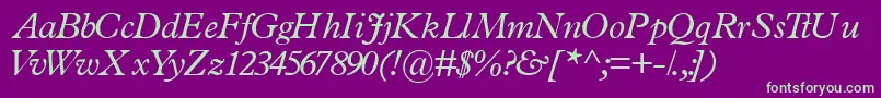 TerminussskItalic Font – Green Fonts on Purple Background