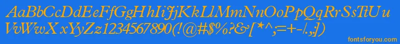 TerminussskItalic Font – Orange Fonts on Blue Background