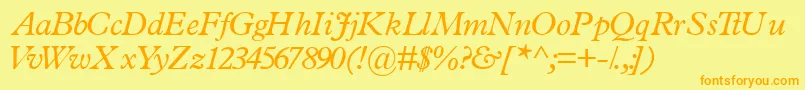 TerminussskItalic Font – Orange Fonts on Yellow Background