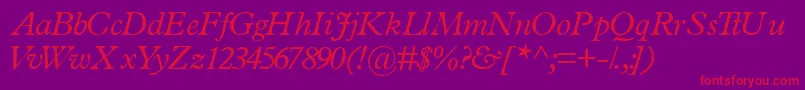TerminussskItalic Font – Red Fonts on Purple Background