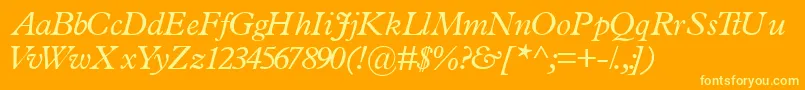 TerminussskItalic Font – Yellow Fonts on Orange Background